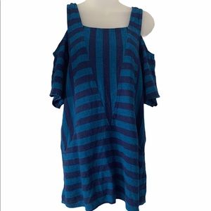SOFT SURROUNDINGS Size XS Blue Striped Linen Tunic